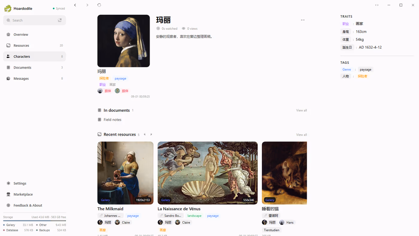 Character detail